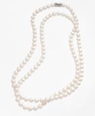 Brooks Brothers Women's 10mm Glass Pearl Necklace With Deco Clasp