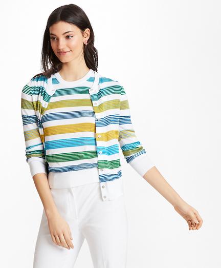 Brooks Brothers Striped Supima Cotton-blend Cardigan