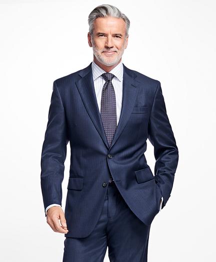 Brooks Brothers Madison Fit Saxxon Wool Double Pinstripe 1818 Suit