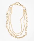 Brooks Brothers Women's Gold-plated Three-layer Chain Necklace