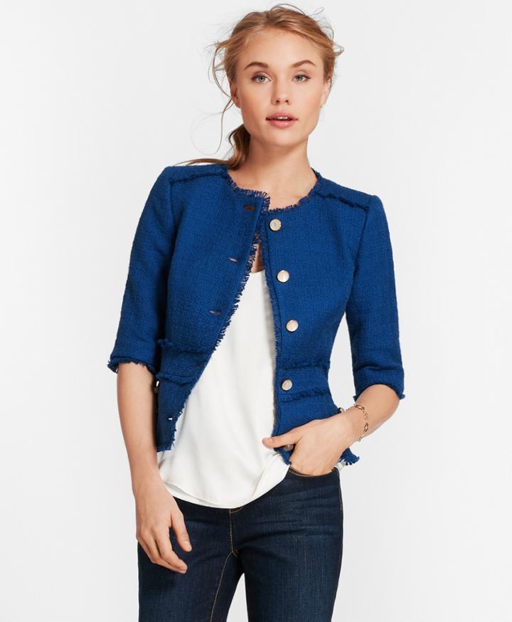 Brooks Brothers Women's Cotton Boucle Elbow-sleeve Jacket