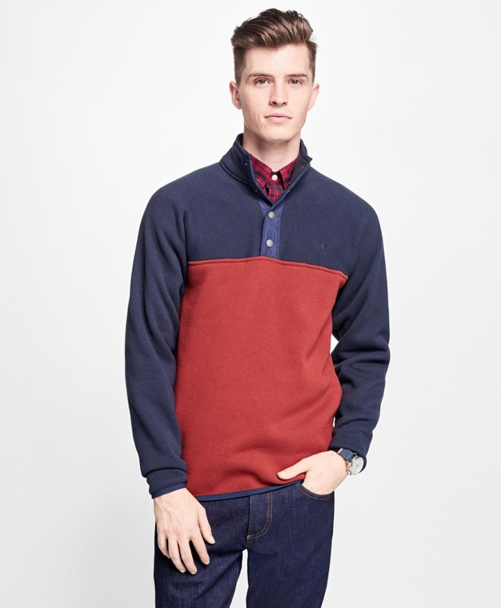Brooks Brothers Men's Half-button-up Polar Fleece Jacket