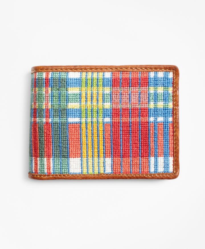 Brooks Brothers Men's Madras Needlepoint Wallet