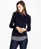 Brooks Brothers Chevron Merino Wool-silk-cashmere Sweater