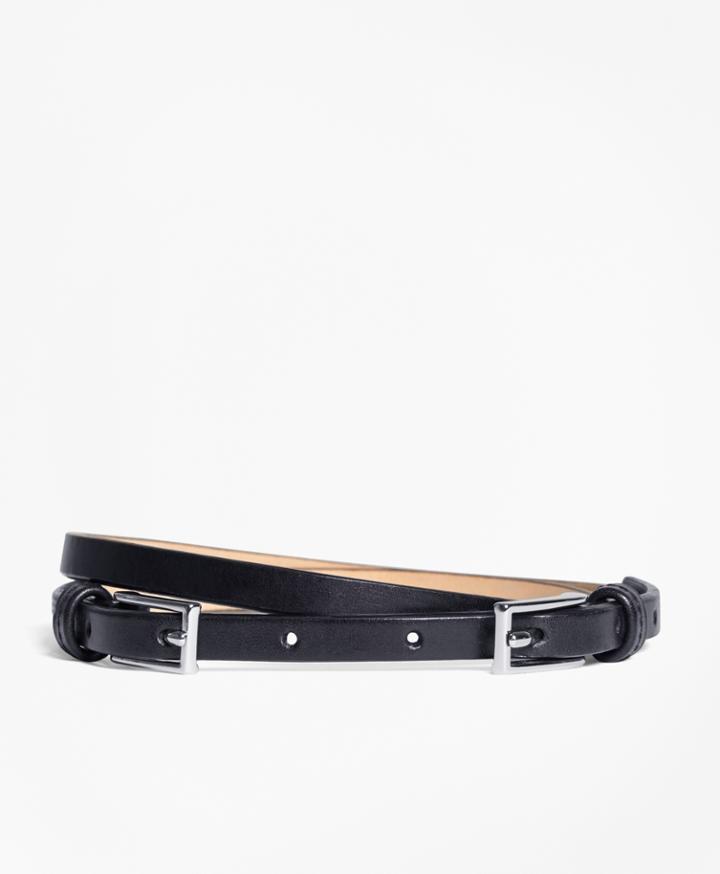 Brooks Brothers Women's Leather Two-buckle Belt
