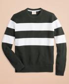Brooks Brothers Striped Waffle Crewneck Sweater