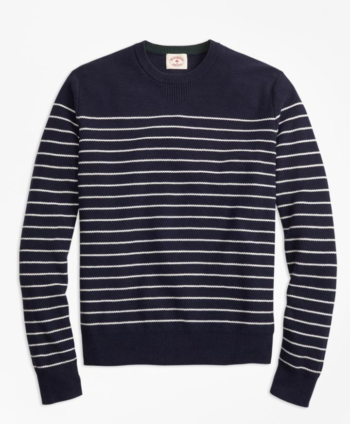 Brooks Brothers Men's Breton-stripe Cotton-cashmere Sweater