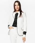 Brooks Brothers Women's Tipped Stretch Cotton Pique Three-quarter Sleeve Jacket