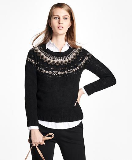 Brooks Brothers Wool Fair Isle Crewneck Sweater