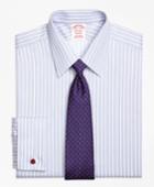 Brooks Brothers Men's Non-iron Regular Fit Hairline Framed Stripe French Cuff Dress Shirt