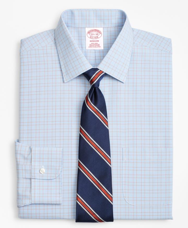 Brooks Brothers Men's Relaxed Fit Relaxed-fit Dress Shirt, Non-iron Plaid Framed Overcheck