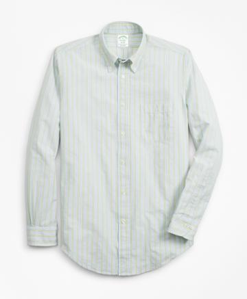 Brooks Brothers Men's Milano Fit Bb#1 Stripe Seersucker Sport Shirt