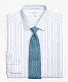 Brooks Brothers Men's Non-iron Slim Fit Alternating Hairline Stripe Dress Shirt