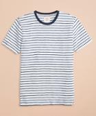 Brooks Brothers Alternating-stripe Slub Cotton Jersey T-shirt