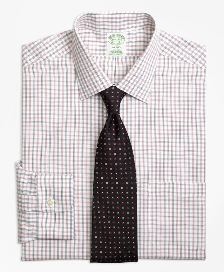 Brooks Brothers Men's Extra Slim Fit Slim-fit Dress Shirt, Non-iron Triple Shadow Check