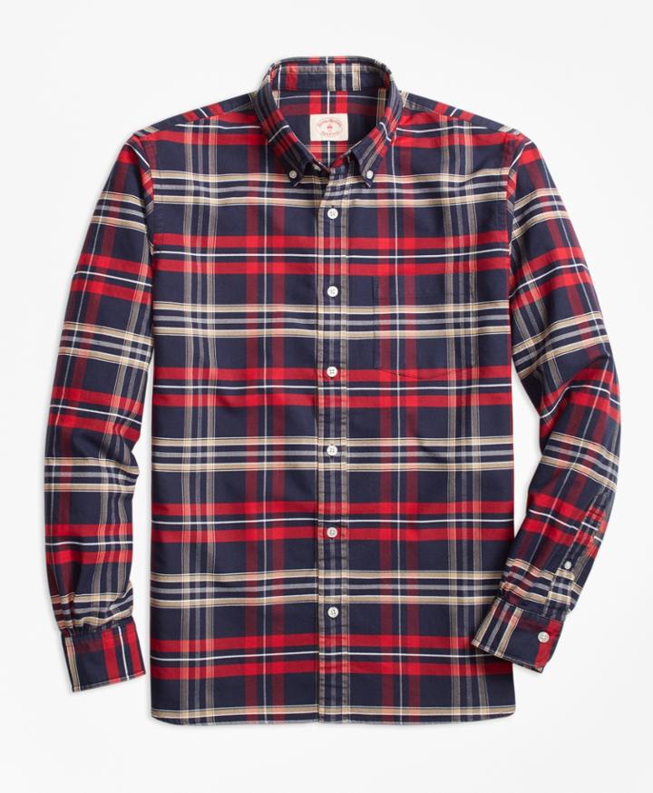 Brooks Brothers Men's Yarn-dyed Plaid Oxford Sport Shirt
