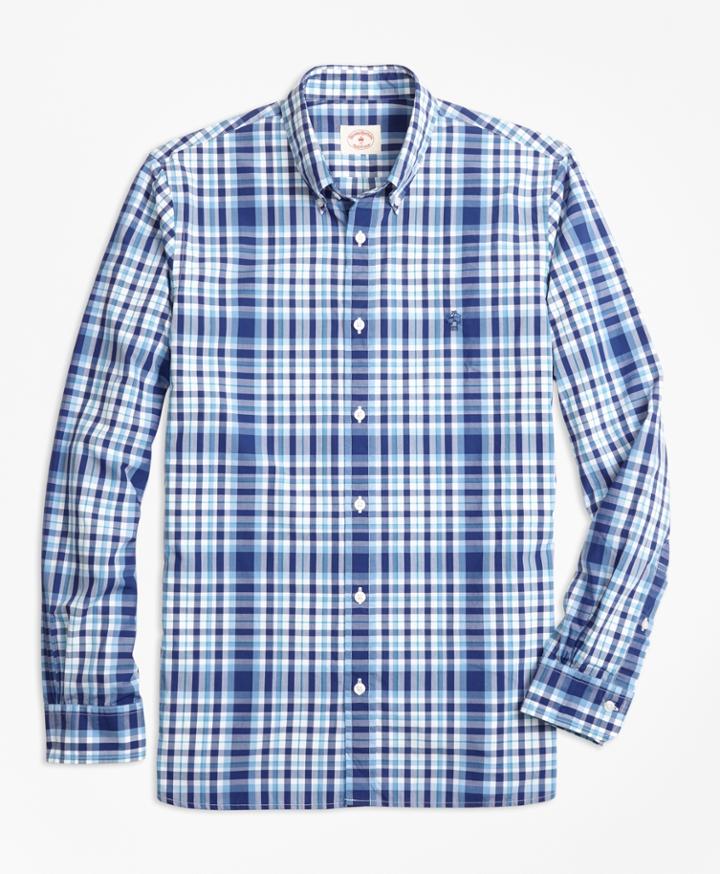 Brooks Brothers Men's Plaid Cotton Poplin Sport Shirt