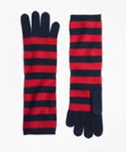 Brooks Brothers Striped Wool Elbow-length Gloves