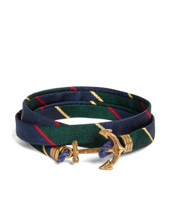 Brooks Brothers Men's Kiel James Patrick Argyle Sutherland Rep Wrap Bracelet
