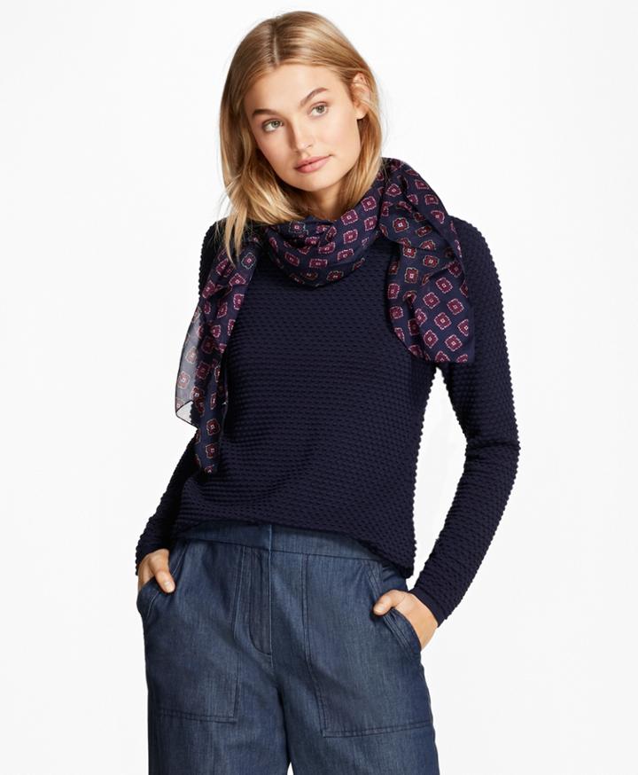 Brooks Brothers Women's Bobble-stitch Cotton Sweater