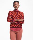 Brooks Brothers Zebra Intarsia Silk-cashmere Wool Sweater