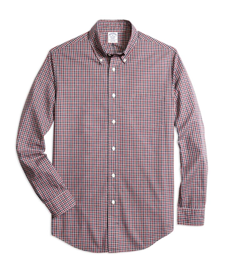 Brooks Brothers Men's Regent Fit Heathered Gingham Sport Shirt