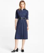 Brooks Brothers Women's Dobby Checked Oxford Shirtdress