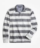 Brooks Brothers Men's Original Fit Rugby Stripe Long-sleeve Polo Shirt