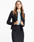 Brooks Brothers Women's Petite Plaid Stretch-cotton Jacquard Jacket