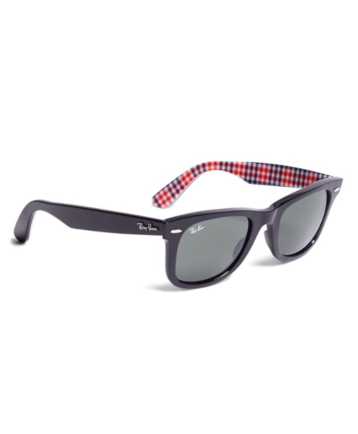 Brooks Brothers Men's Ray-ban Wayfarer Sunglasses With Gingham