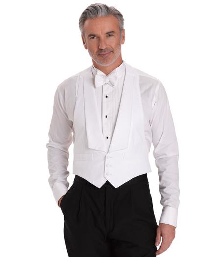 Brooks Brothers White Cotton Pique Tuxedo Vest