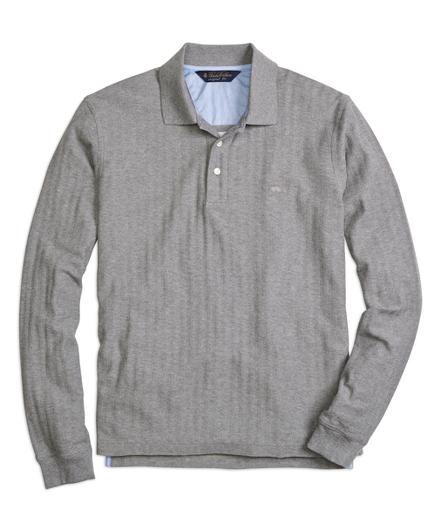Brooks Brothers Original Fit Long-sleeve Herringbone Polo Shirt