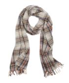 Brooks Brothers Cashmere Washed Plaid Scarf