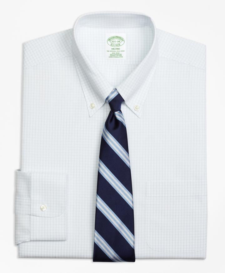 Brooks Brothers Men's Non-iron Extra Slim Fit Graph Check Dress Shirt