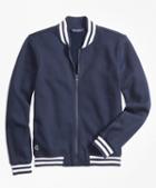 Brooks Brothers Pique Full-zip Baseball Fleece