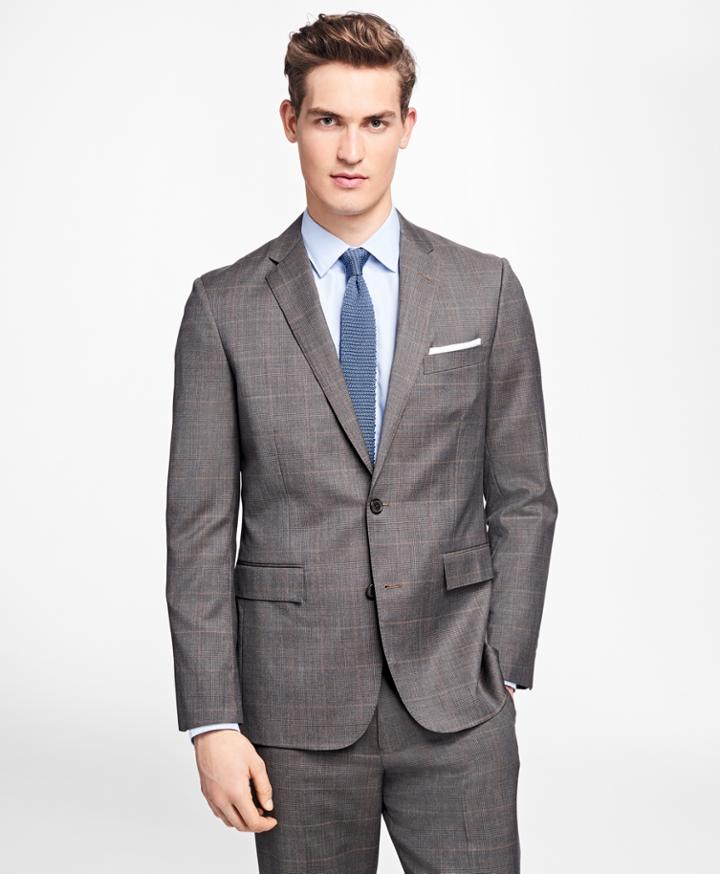 Brooks Brothers Men's Plaid Stretch-wool Suit Jacket