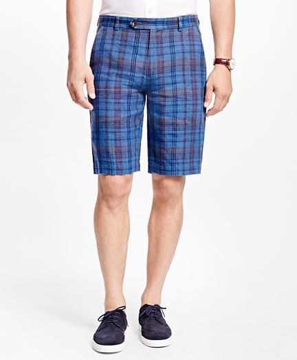 Brooks Brothers Plaid 11 Linen Bermuda Shorts