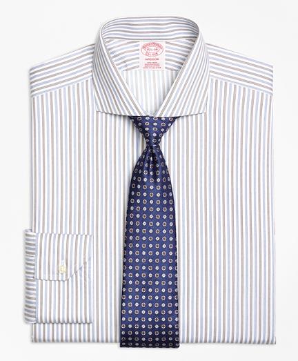 Brooks Brothers Non-iron Madison Fit Alternating Triple Stripe Dress Shirt