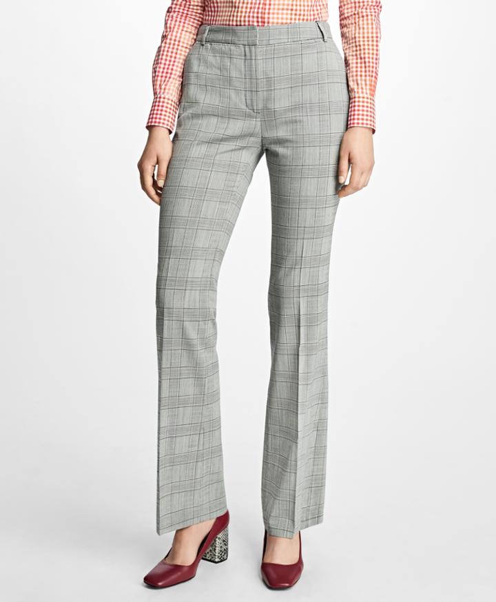 Brooks Brothers Women's Stretch-wool Glen Plaid Trousers