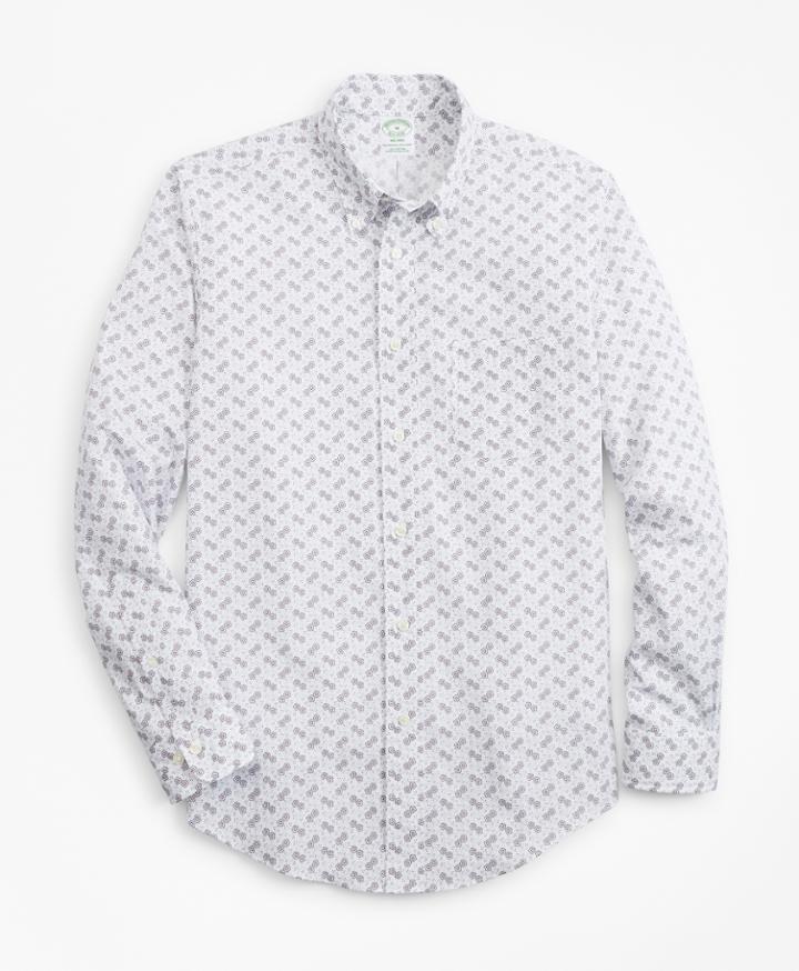 Brooks Brothers Men's Milano Fit Floating Flower Print Sport Shirt