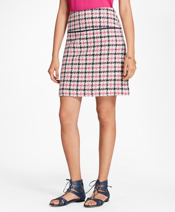 Brooks Brothers Women's Checked Cotton-blend Boucle Skirt