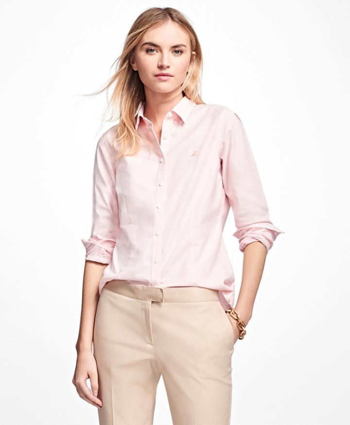 Brooks Brothers Women's Petite Non-iron Tailored-fit Supima Cotton Dress Shirt
