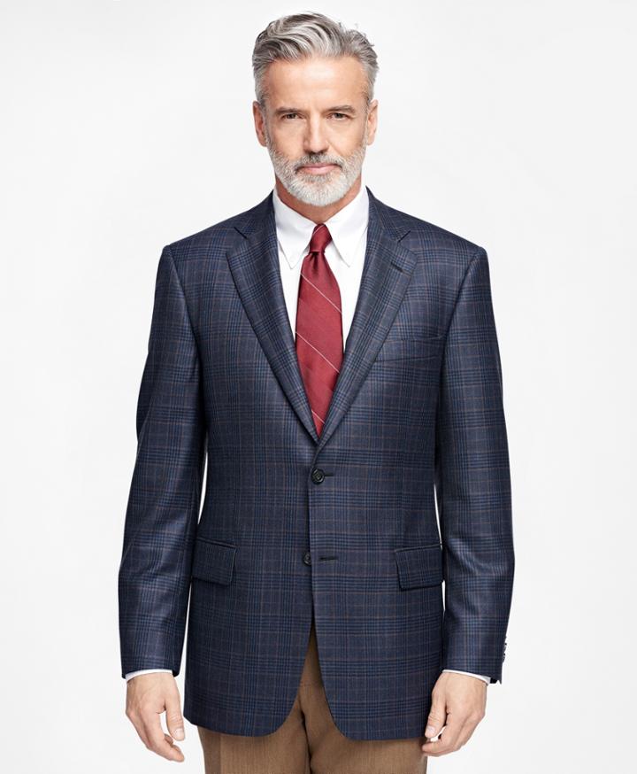 Brooks Brothers Men's Madison Fit Saxxon Wool Plaid Sport Coat