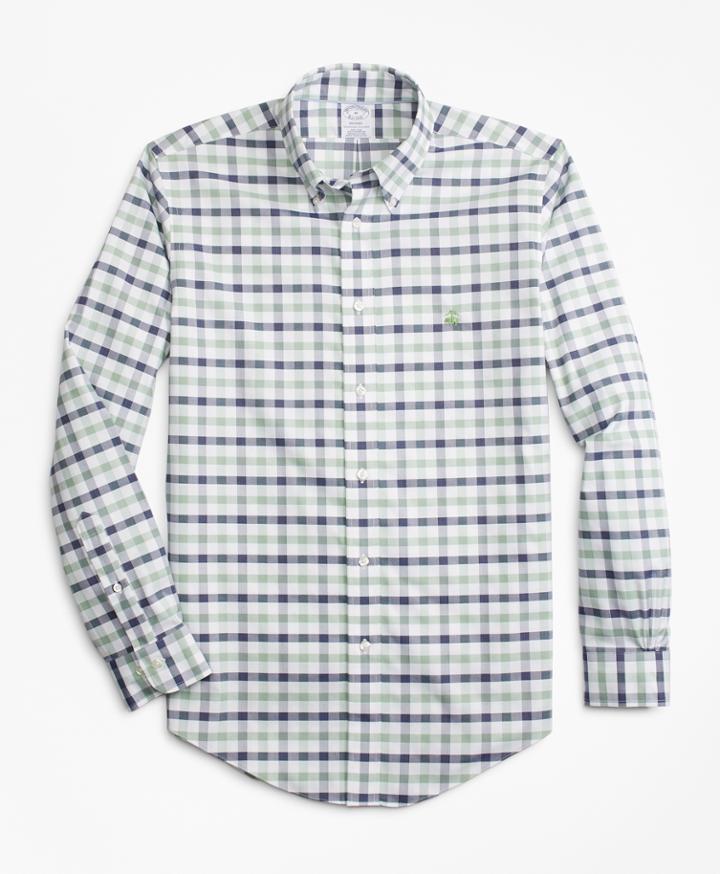Brooks Brothers Men's Non-iron Regent Fit Dobby Gingham Sport Shirt