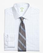 Brooks Brothers Men's Non-iron Extra Slim Fit Hairline Overcheck Dress Shirt