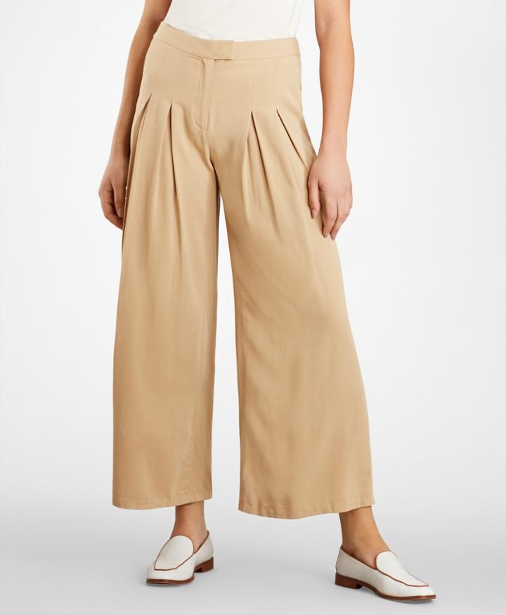 Brooks Brothers Women's Pleat-front Wide-leg Pants