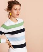 Brooks Brothers Pointelle-detail Striped Sweater
