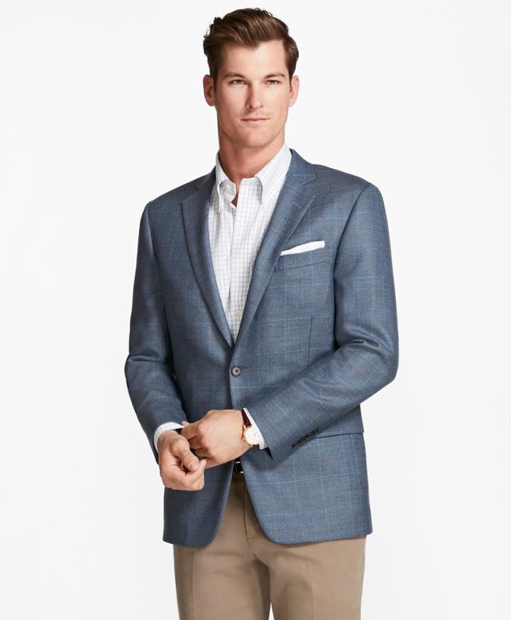 Brooks Brothers Men's Regent Fit Twill With Windowpane Sport Coat