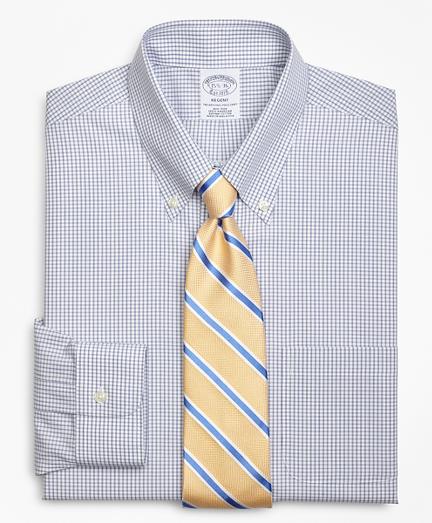 Brooks Brothers Regent Fitted Dress Shirt, Non-iron Double-mini Windowpane