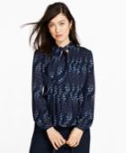 Brooks Brothers Women's Floral-print Silk Georgette Blouse